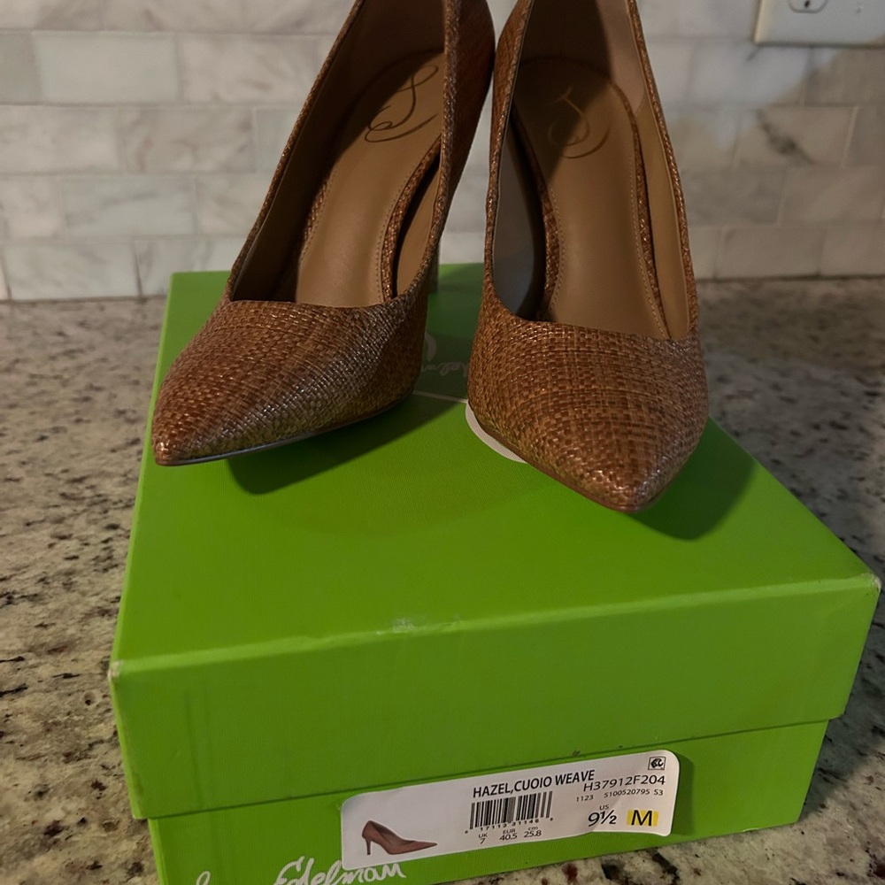Sam Edelman Cuoio Weave Heels